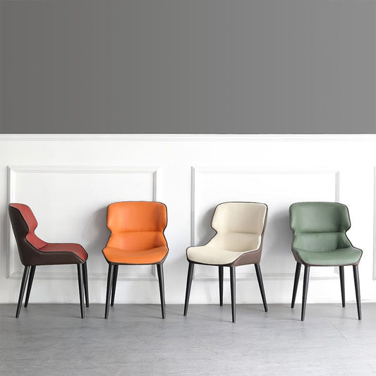 Modern PU Leather Dining Chairs Metal Dining Armchairs for Home Use Clearhalo ' kitchen&dining_furn' 'Dining Chairs' 'Dining Tables & Seating' 'dining_chair' 'furn' 'furn_dining_chair' 'Furniture' 'furniture_dining_chair' 'Kitchen & Dining Furniture' 'kitchen' 1200x1200_44532e4e-8a3c-477a-9002-c7f23f2ec1ff