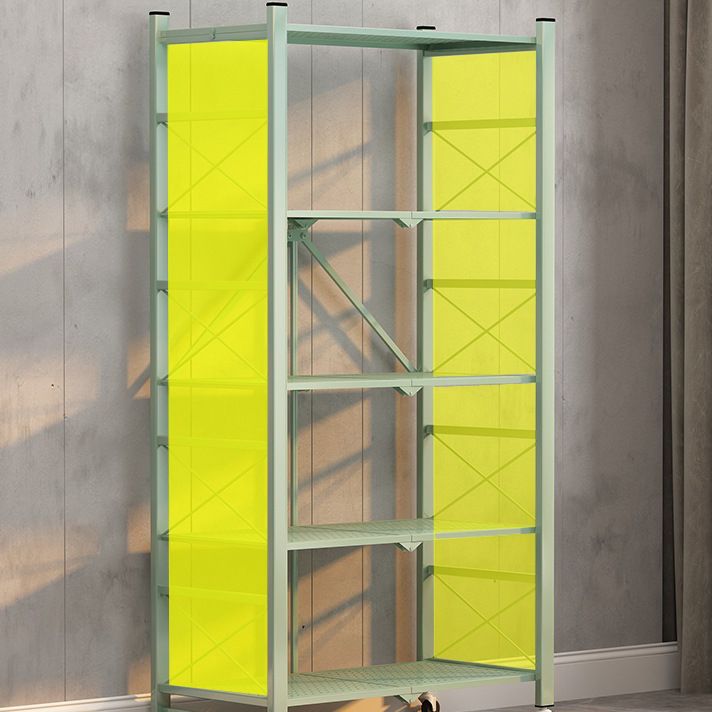 Industrial Geometric Bookcase Metal Open Back Bookcase with Wheels Clearhalo 'Bookcases' 'furn' 'furn_bookcases' 'Furniture' 'furniture_bookcases' 'Office Furniture' 1200x1200_44532ea6-a16f-4826-bb5c-3efc73ba48b2