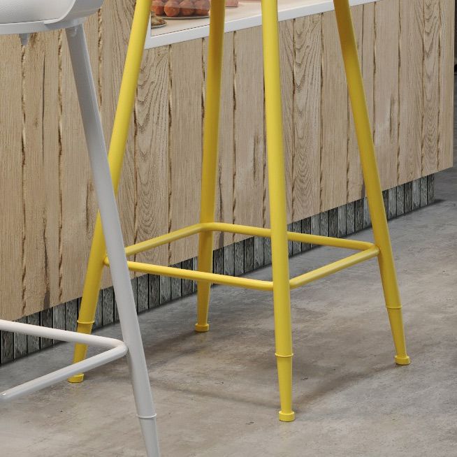 Contemporary PU Leather Bar-stool Round Seat Counter Bar Stool with Metal Legs Clearhalo 'Bar Furniture' 'Bar Stools' 'bar_stools' 'furn' 'furn_bar_stools' 'Furniture' 'Kitchen & Dining Furniture' 1200x1200_4453e4c2-20ca-493b-ab14-bb0643ad245a