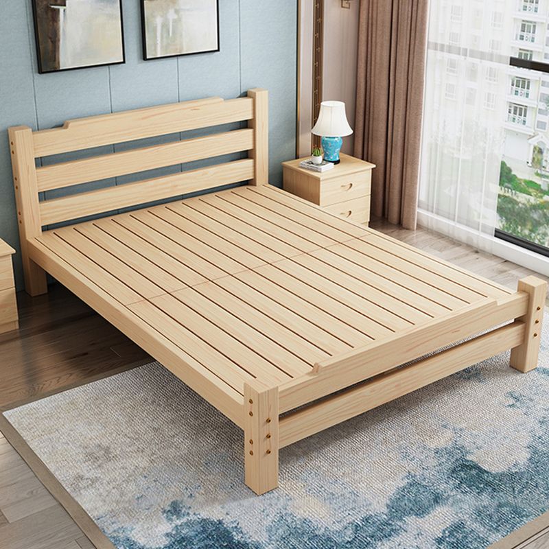 Letto in legno di pino in letto scandinavo a brone chiaro con testiera