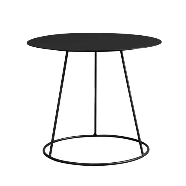 Mid-Century Modern Iron Coffee Table Set Black Finish Round Cocktail Table Clearhalo 'Coffee & Accent Tables' 'Coffee Tables' 'coffee_tables' 'furn' 'furn_coffee_tables' 'Furniture' 'Living Room Furniture' 1200x1200_4454ea74-4bc4-4d44-a05a-313446836ab2