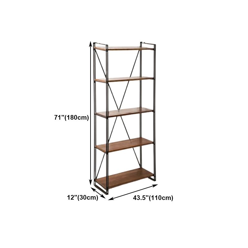 Home Office Etagere Bookshelf Modern Bookcase with Rectangle Shelves