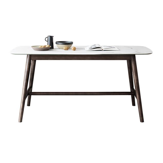 Solid Wood Mid-Century Modern Table Rectangle Sintered Stone Top Table with Trestle Clearhalo ' dining_table' 'Dining Tables & Seating' 'Dining Tables' 'furn' 'furn_dining_table' 'Furniture' 'furniture_dining_table' 'Kitchen & Dining Furniture' 'kitchen&dining_furn' 'kitchen' 'kitchen_dining_table' 1200x1200_44566d96-e710-4ca8-80ae-da725682a1ba