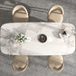 Glam Rectangle Table Sintered Stone Table with Metal Legs for Home