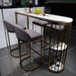 Glam White Stone Bistro Table Indoor Iron Double Pedestal Bar Dining Table with 2-Shelf Clearhalo 'Bar Furniture' 'Bar Tables' 'bar_tables' 'furn' 'furn_bar_tables' 'Furniture' 'furniture_bar_tables' 'Kitchen & Dining Furniture' 1200x1200_4458b43f-48f2-4b06-8adb-a8ff83d2d4ce