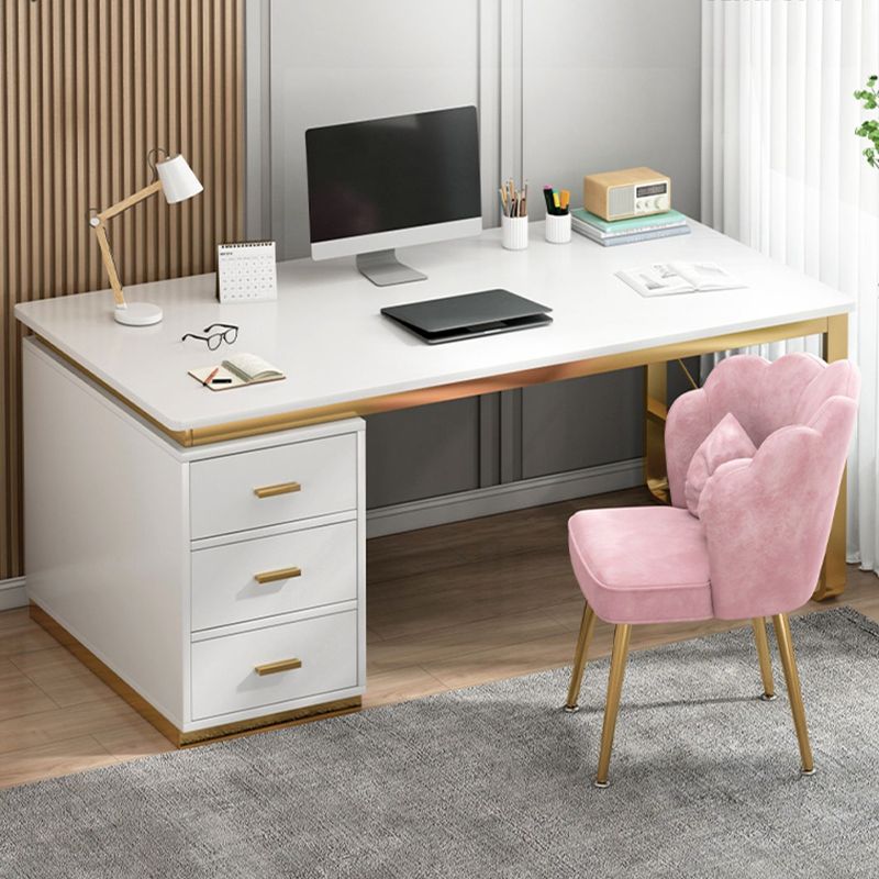 Contemporary Writing Desk Antique Finish Computer Desk with Drawers Clearhalo 'furn' 'furn_office_desk' 'Furniture' 'Office Desks' 'Office Furniture' 'office_desk' 1200x1200_44594754-5582-4aa9-ac00-aaf4d7146b9b