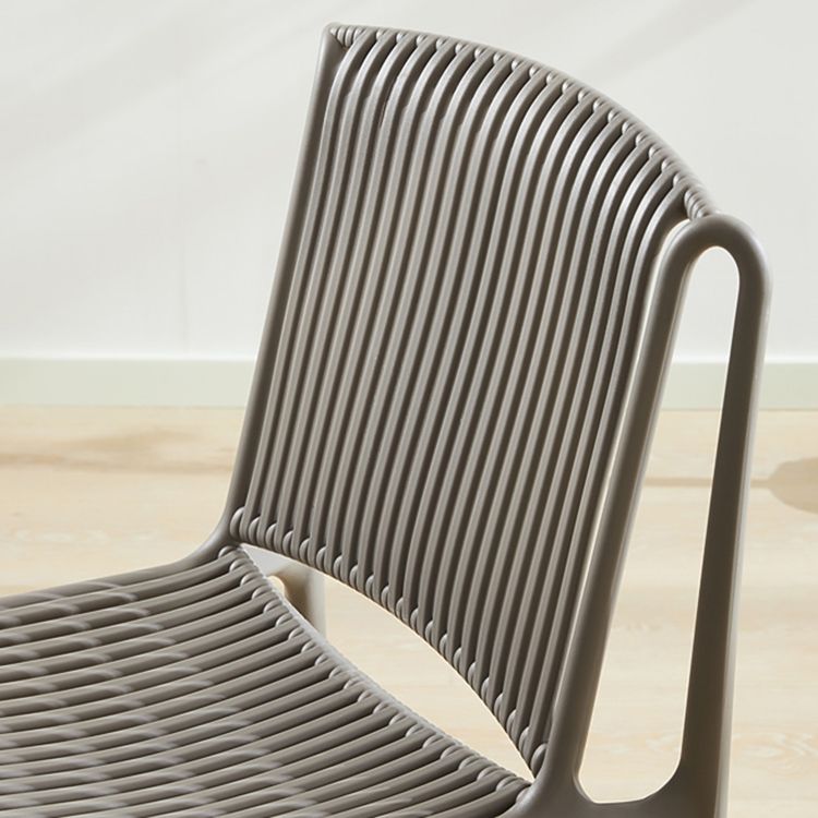 Scandinavian Stackable Armless Dining Chairs Plastic Slat Back Side Chair Clearhalo ' kitchen&dining_furn' 'Dining Chairs' 'Dining Tables & Seating' 'dining_chair' 'furn' 'furn_dining_chair' 'Furniture' 'furniture_dining_chair' 'Kitchen & Dining Furniture' 'kitchen' 1200x1200_44595014-a559-4b8a-819e-9d9a6932fa48
