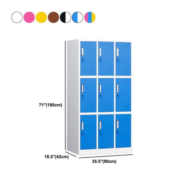 Contemporary Wardrobe 6-Door Metal Wardrobe Closet, 35.43" D x 16.53" W x 70.87" H