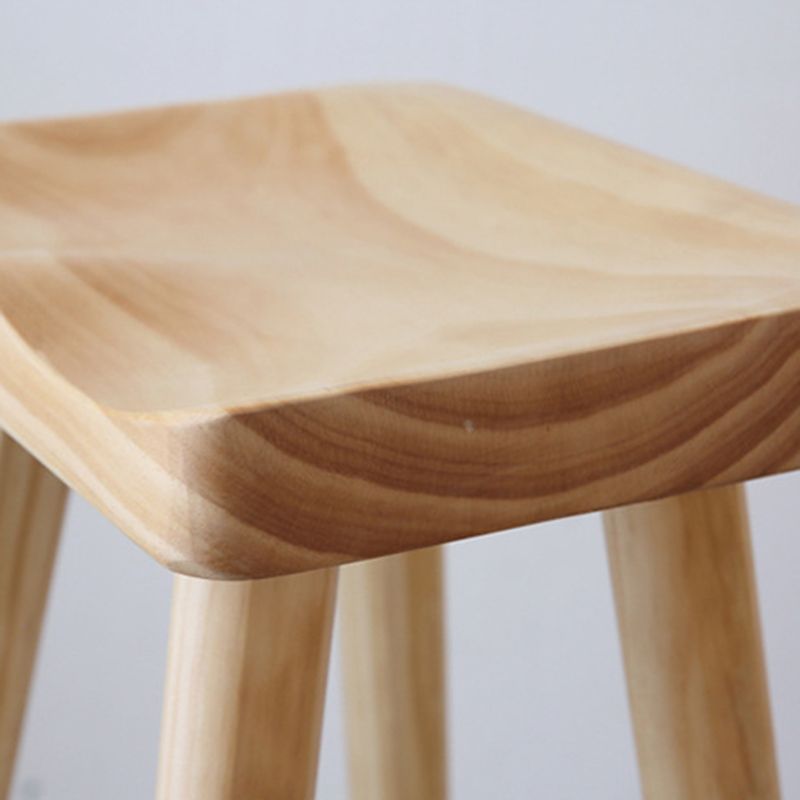 Sgabello da bancone industriale senza braccioli senza schienale Sgabello da bar in legno di pino con pedale per negozio di tè al latte