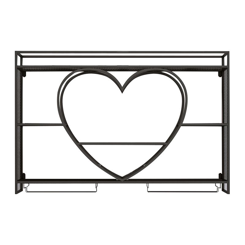 Botella de vino de metal y estante de vino de metal y estante de vidrio sin luz sin luz