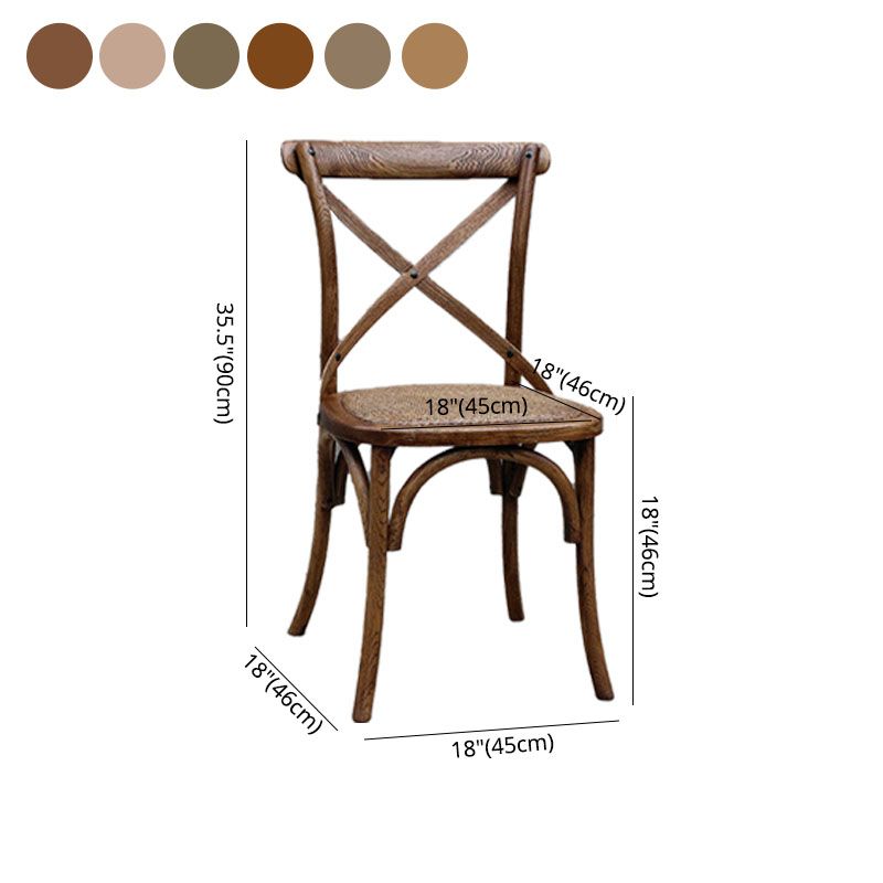 Farmhouse Wood Dining Room Chairs Cross Back Side Armless Chairs for Restaurant Use Clearhalo ' kitchen&dining_furn' 'Dining Chairs' 'Dining Tables & Seating' 'dining_chair' 'furn' 'furn_dining_chair' 'Furniture' 'furniture_dining_chair' 'Kitchen & Dining Furniture' 'kitchen' 1200x1200_445c2802-ce67-4b62-8a18-4eb5e8b3ddca