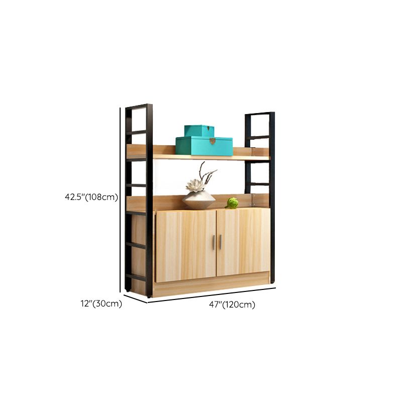 Estantería abierta moderna estantería de madera de ingeniería con puertas para la sala de estudio