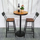Table de salle à manger de bar en bois Table de cocktail industrielle à hauteur de bar avec base en métal