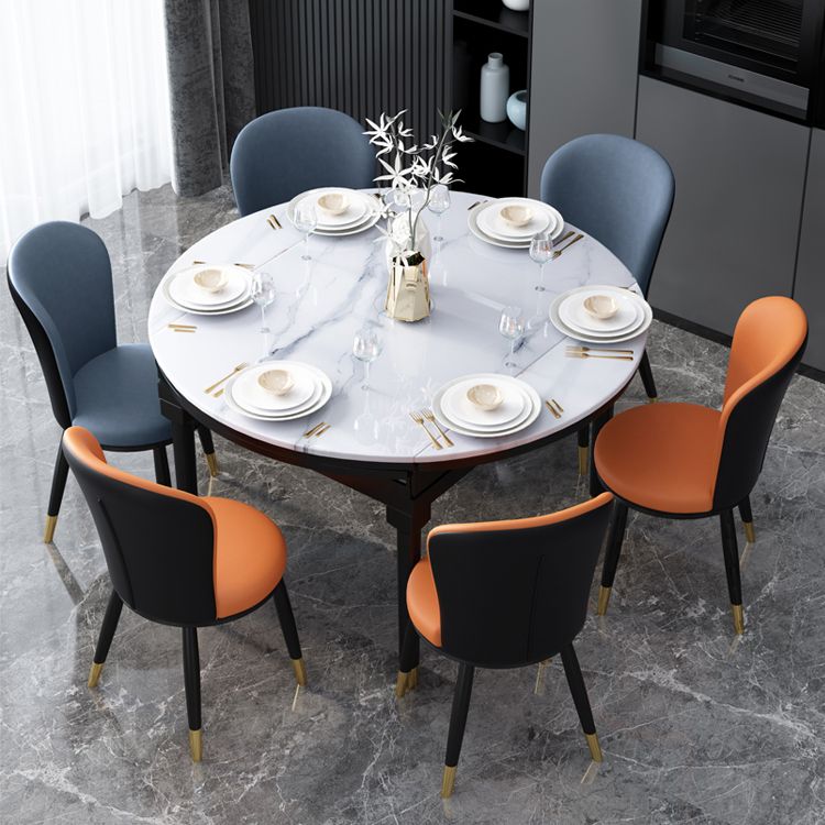 Scandinavian Home Side Chair Metal Wingback Upholstered Dining Room Chair Clearhalo ' kitchen&dining_furn' 'Dining Chairs' 'Dining Tables & Seating' 'dining_chair' 'furn' 'furn_dining_chair' 'Furniture' 'furniture_dining_chair' 'Kitchen & Dining Furniture' 'kitchen' 1200x1200_445de319-578a-445e-b677-be85a9db8c01