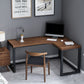 29,25 inch Hoogte Industrial Office Desk Solid Wood L-Shape Writing Desk