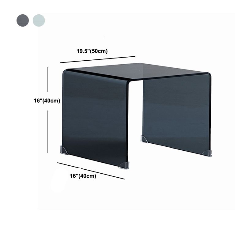 Mesa final negra/transparente de la mesita de noche, mesa de mesita de noche de vidrio
