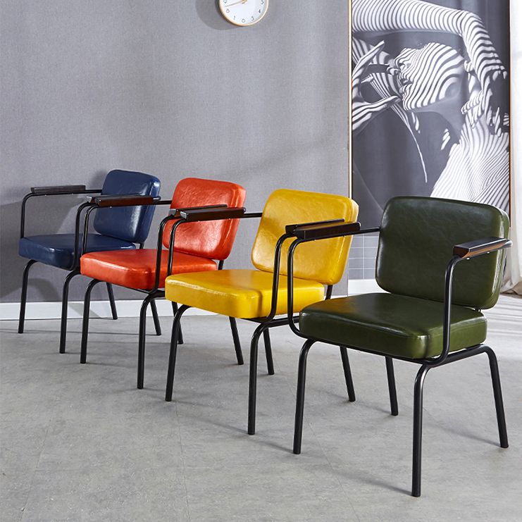 Industrial Leather Square Dining Chair Parsons Arm Chairs for Home Use Clearhalo ' kitchen&dining_furn' 'Dining Chairs' 'Dining Tables & Seating' 'dining_chair' 'Furniture' 'furniture_dining_chair' 'Kitchen & Dining Furniture' 'kitchen' 1200x1200_445ee637-a915-422c-8f04-f4c05824ae96