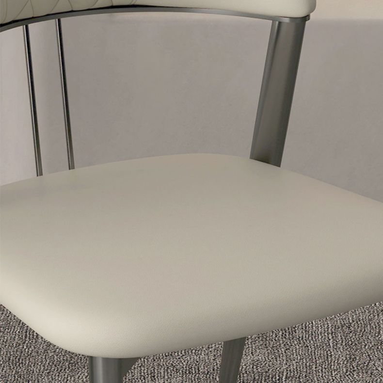 フェイクレザーダイニングチェアノルディックスタイルオープンバックアームレスダイニングルーム用