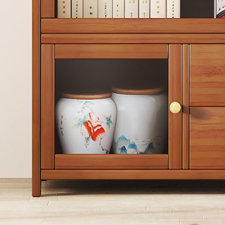 Mid-Century Modern Wood Accent Cabinet 26.4" W Glass Paned Chest in Brown Clearhalo 'Cabinets & Chests' 'cabinets_chests' 'furn' 'furn_cabinets_chests' 'Furniture' 'Living Room Furniture' 1200x1200_44655362-6de3-4b95-b754-414d8b27ba20