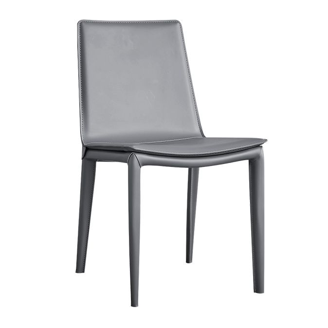 Designer Style Matte Finish Leather Side Chair Solid Back Home Dining Chair Clearhalo 'Dining Chairs' 'Dining Tables & Seating' 'dining_chair' 'furn' 'furn_dining_chair' 'Furniture' 'Kitchen & Dining Furniture' 1200x1200_44655369-b3eb-4541-be42-2e4751e2c3ae