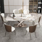 Metal Contemporary Rectangular Table Sintered Stone Dining Table with Pedestal Base Clearhalo ' dining_table' 'Dining Tables & Seating' 'Dining Tables' 'furn' 'furn_dining_table' 'Furniture' 'furniture_dining_table' 'Kitchen & Dining Furniture' 'kitchen&dining_furn' 'kitchen' 'kitchen_dining_table' 1200x1200_4465e90a-55f8-49b4-9efc-d57350bcf1f8