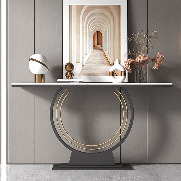 Tabella della console in ardesia di ferro contemporanea rettangolo tavolo da estremità resistente alle macchie