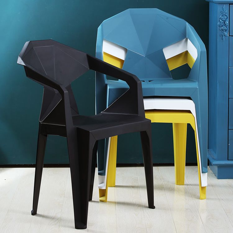 Modern Indoor Dining Arm Chairs Stackable Home Plastic Dining Armchair Clearhalo ' kitchen&dining_furn' 'Dining Chairs' 'Dining Tables & Seating' 'dining_chair' 'furn' 'furn_dining_chair' 'Furniture' 'furniture_dining_chair' 'Kitchen & Dining Furniture' 'kitchen' 1200x1200_4466984e-0801-4ff7-949f-f622cc242e3f