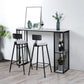 Glam White Faux Marble Pub Bar Table Iron Double Pedestal Bar Dining Table with 4-Shelf Clearhalo 'Bar Furniture' 'Bar Tables' 'bar_tables' 'furn' 'furn_bar_tables' 'Furniture' 'furniture_bar_tables' 'Kitchen & Dining Furniture' 1200x1200_4466eaf9-08e2-4faa-9774-cfc03eaf699b