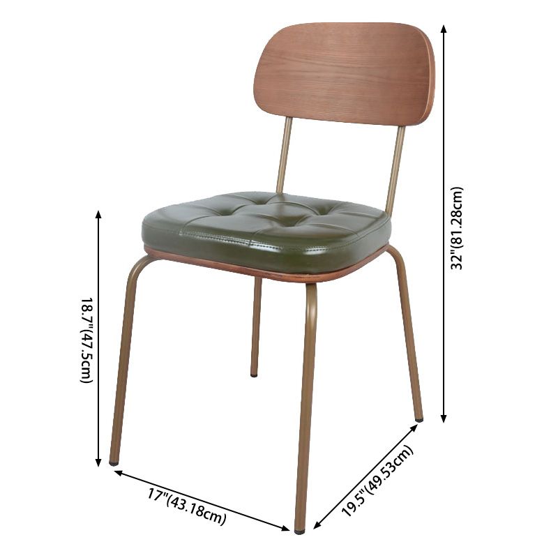 Industrial Dining Chair with 4 Metal Legs Open Back Side Chair for Home Use Clearhalo ' kitchen&dining_furn' 'Dining Chairs' 'Dining Tables & Seating' 'dining_chair' 'furn' 'furn_dining_chair' 'Furniture' 'furniture_dining_chair' 'Kitchen & Dining Furniture' 'kitchen' 1200x1200_4466f68f-04a1-405b-bc9b-7485214bbb61