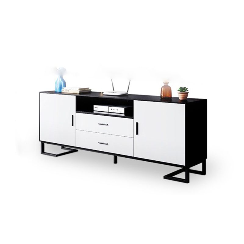2 Drawers Contemporary TV Stand Solid Wood TV Cabinet with Shelves Clearhalo 'furn' 'furn_tv_stands_entertainment_centers' 'Furniture' 'Living Room Furniture' 'TV Stands & Entertainment Centers' 'TV Stands & Media Storage Furniture' 'tv_stands_entertainment_centers' 1200x1200_4467eb66-1cce-49ca-a347-944d7af18d79