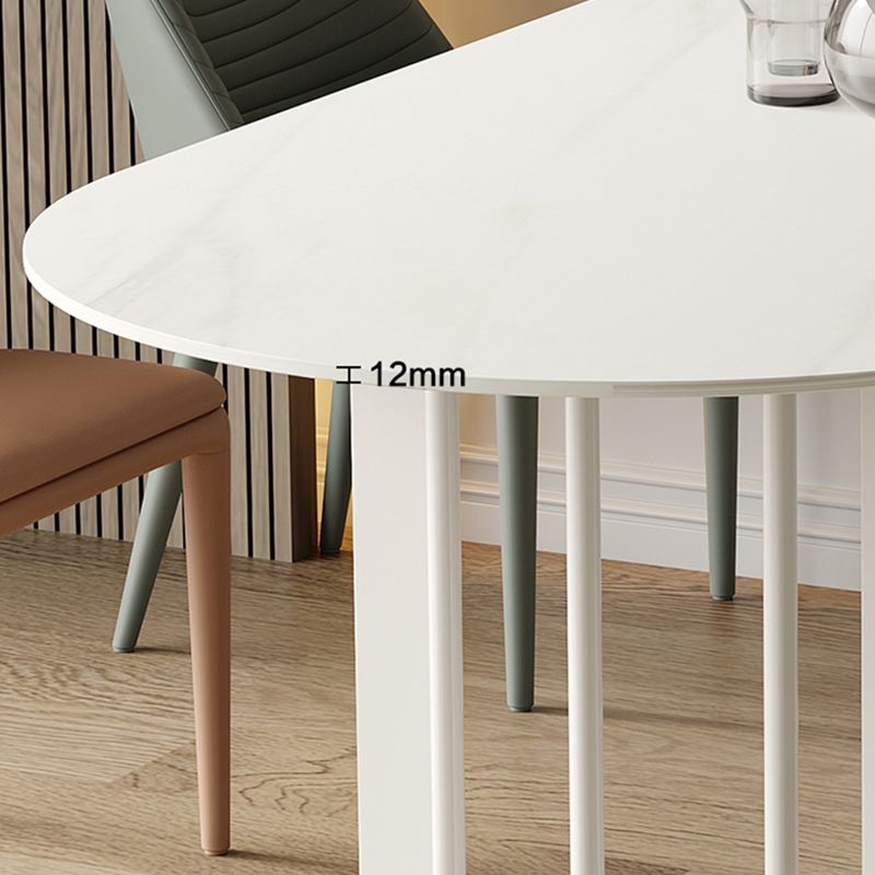 Irregular Sintered Stone Dining Table Modern Island Table with White/Black Double Pedestal Clearhalo ' dining_table' 'Dining Tables & Seating' 'Dining Tables' 'furn' 'furn_dining_table' 'Furniture' 'furniture_dining_table' 'Kitchen & Dining Furniture' 'kitchen&dining_furn' 'kitchen' 'kitchen_dining_table' 1200x1200_44683e88-9c9f-45df-9a13-559aea7a2364