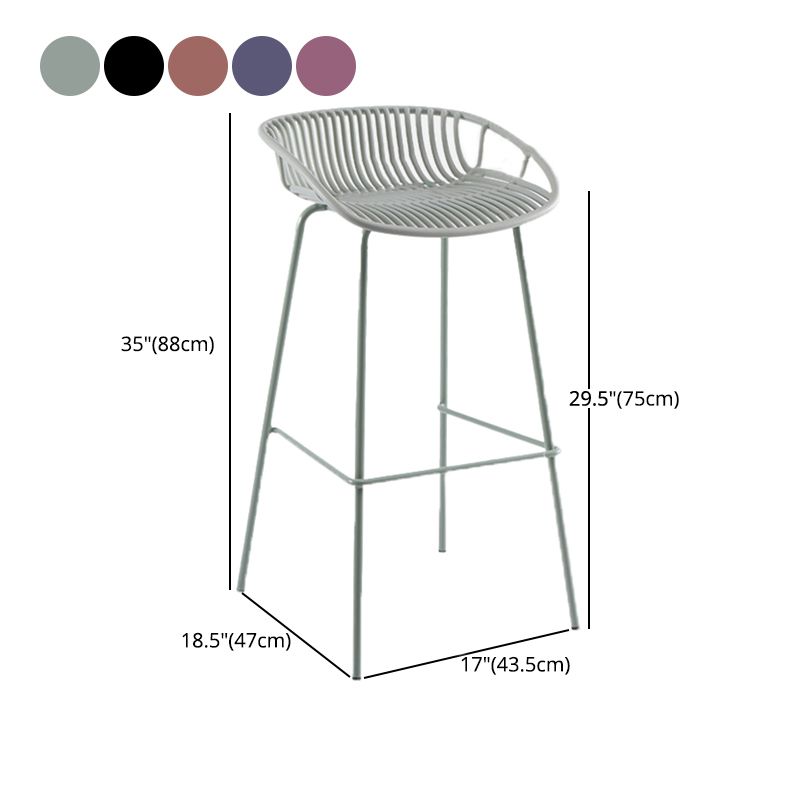 Contemporary Matte Finish Iron Bar Stool Footrest Restaurant Stool Clearhalo 'Bar Furniture' 'Bar Stools' 'bar_stools' 'furn' 'furn_bar_stools' 'Furniture' 'furniture_bar_stools' 'Kitchen & Dining Furniture' 1200x1200_446882f1-fbb4-4524-901b-e4dd285beb4d