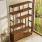 Contemporary Brown Etagere Libro scaffale aperto libreria verticale con cassetti