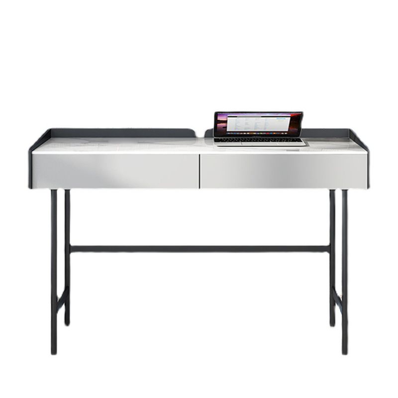 Stone Rectangular Office Desk Modern 29.53" Tall Writing Desk with 2 Drawers Clearhalo 'furn' 'furn_office_desk' 'Furniture' 'Office Desks' 'Office Furniture' 'office_desk' 1200x1200_446a99e5-167e-465f-8d9a-3f0a90bd9e87