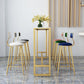 Mesa rectangular blanca con altura de barra, estilo glamuroso, mesa de bar de bistró con base de caballete