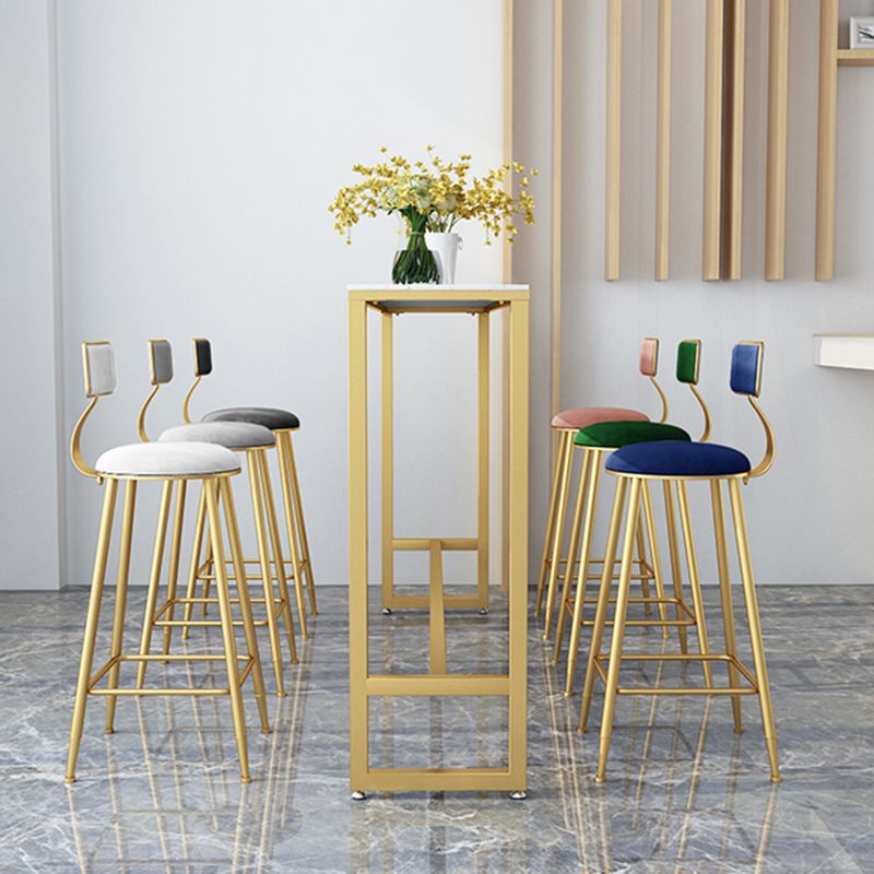 Mesa rectangular blanca con altura de barra, estilo glamuroso, mesa de bar de bistró con base de caballete