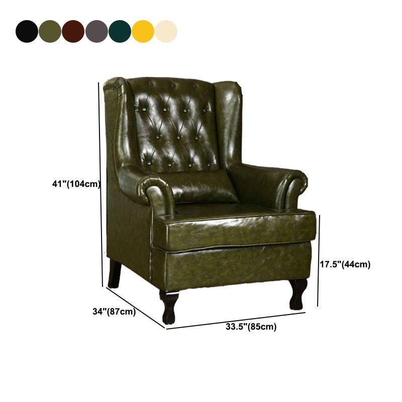 Mident secolo moderno da 33,46 "in pelle larga sedia a braccia arrotolata