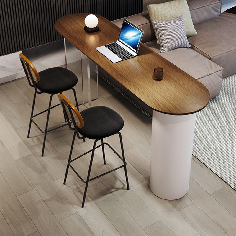 Contemporary Double Pedestal Bar Dining Table Solid Wood Dining Table Clearhalo 'Bar Furniture' 'Bar Tables' 'bar_tables' 'furn' 'furn_bar_tables' 'Furniture' 'Kitchen & Dining Furniture' 1200x1200_446d82ce-b85a-44da-8169-8fdafb4ab3d8