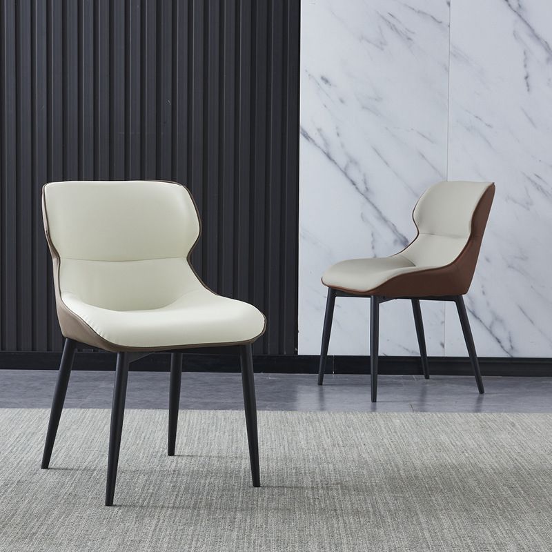 Industrial Design Arm Wingback Side Chair Faux Leather Dining Chairs Clearhalo 'Dining Chairs' 'Dining Tables & Seating' 'dining_chair' 'furn' 'furn_dining_chair' 'Furniture' 'furniture_dining_chair' 'Kitchen & Dining Furniture' 1200x1200_446db1fb-c009-4506-98d7-13ff50bc348a