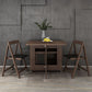 Modern Rectangle Folding Wood Dining Table for Small Space with Pedestal Base