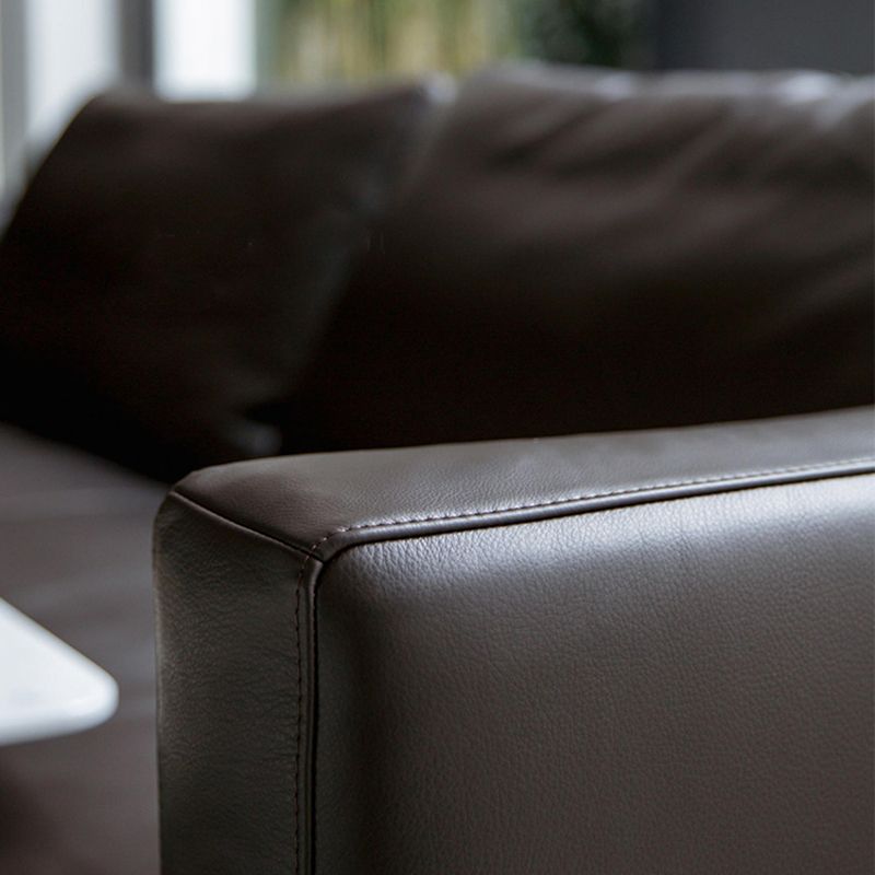 31" High Contemporary Square Arm Standard Sofa with Cushions for Living Room, Dark Brown Clearhalo 'furn' 'furn_sofas' 'Furniture' 'furniture_sofas' 'Living Room Furniture' 'Sofa' 'sofas' 1200x1200_446ffe15-bf01-4b2d-821d-b483aae9e99a