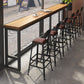 Set tavolo da bar moderno da 1/7 pezzi Tavolo da bancone rettangolare in legno di pino con sgabelli alti per bar