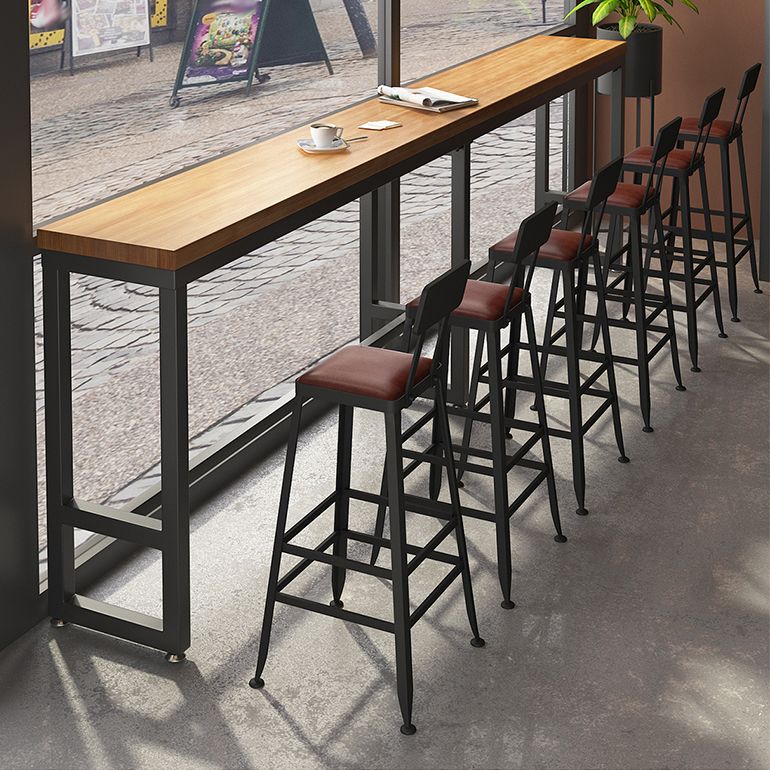 Set tavolo da bar moderno da 1/7 pezzi Tavolo da bancone rettangolare in legno di pino con sgabelli alti per bar