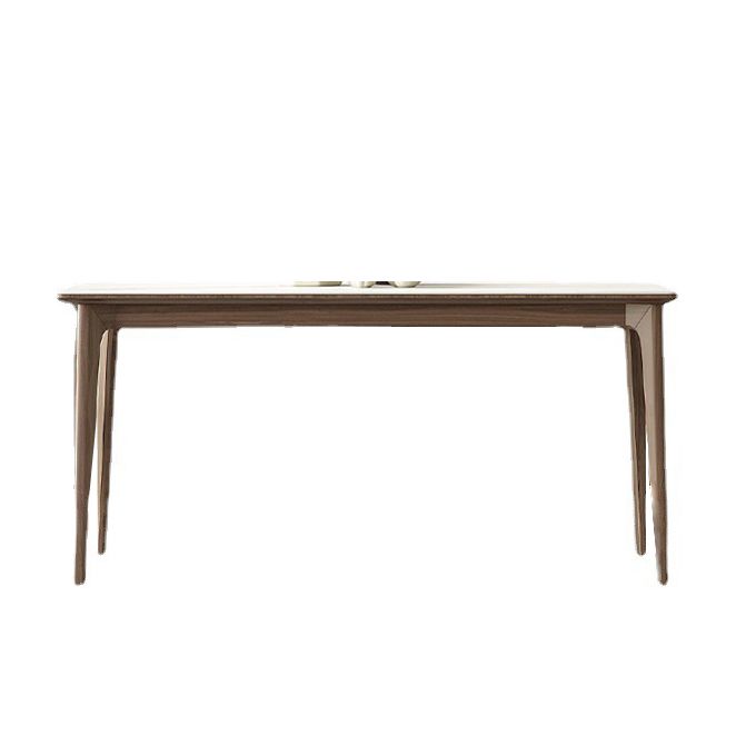 White Stone Top Table Mid-Century Modern Rectangle Table with 4 Wood Legs Clearhalo 'Dining Tables & Seating' 'Dining Tables' 'dining_table' 'furn' 'furn_dining_table' 'Furniture' 'furniture_dining_table' 'Kitchen & Dining Furniture' 'kitchen' 'kitchen_dining_table' 1200x1200_4470fbb7-ac69-4009-82ea-bb3de48f52b6