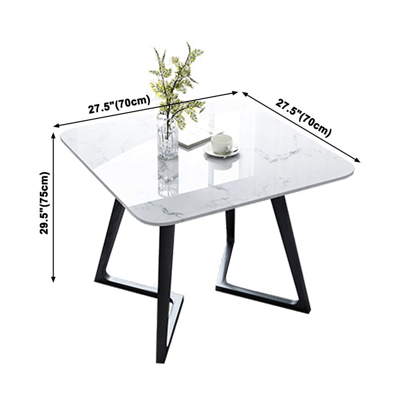 Industrial Square Shape Sintered Stone Dining Table White Standard Dining Table for Kitchen Clearhalo ' dining_table' 'Dining Tables & Seating' 'Dining Tables' 'furn' 'furn_dining_table' 'Furniture' 'furniture_dining_table' 'Kitchen & Dining Furniture' 'kitchen&dining_furn' 'kitchen' 'kitchen_dining_table' 1200x1200_4471396e-be95-4949-8b2c-94ba4458d198