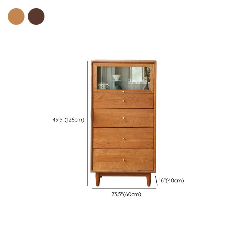 Cómoda combinada vertical contemporánea, cómoda de almacenamiento de madera maciza para el hogar