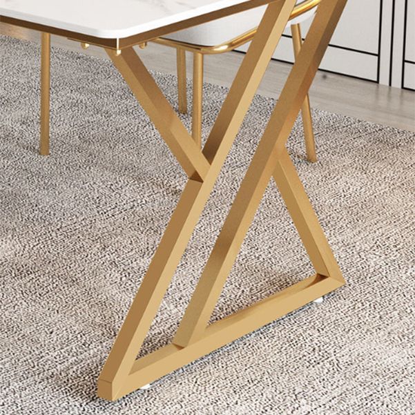 Glam Rechthoekige Office Desk Antique Finish Computer Desk met metalen benen