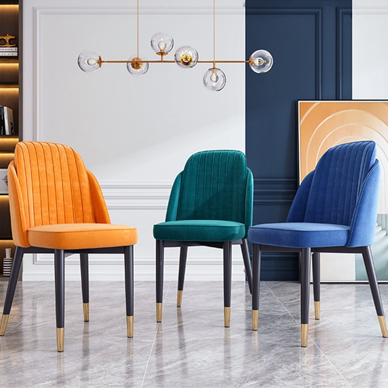 Scandinavian Style Dining Chair Metal Leather Dining Room Solid Back Chair Clearhalo ' kitchen&dining_furn' 'Dining Chairs' 'Dining Tables & Seating' 'dining_chair' 'furn' 'furn_dining_chair' 'Furniture' 'furniture_dining_chair' 'Kitchen & Dining Furniture' 'kitchen' 1200x1200_4472720b-641c-40cc-b859-1efdb023cd71