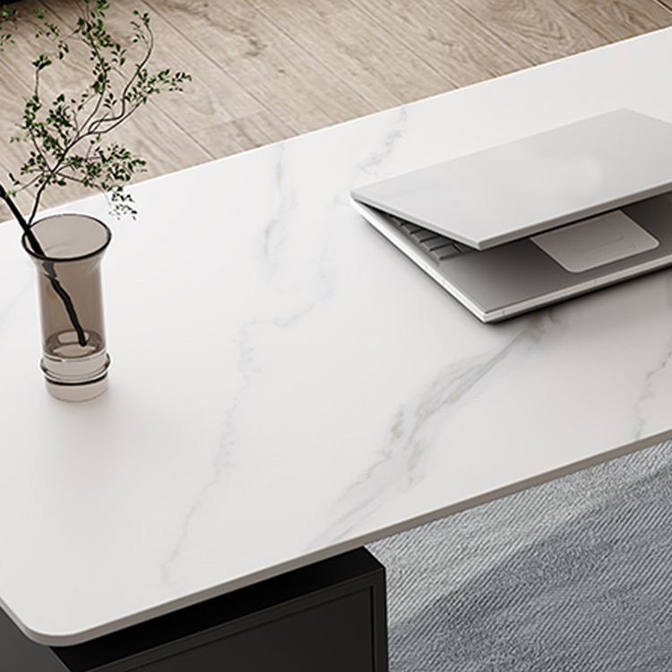 Rechthoek gesinterde stenen werkbureau moderne kantoortafel met lade