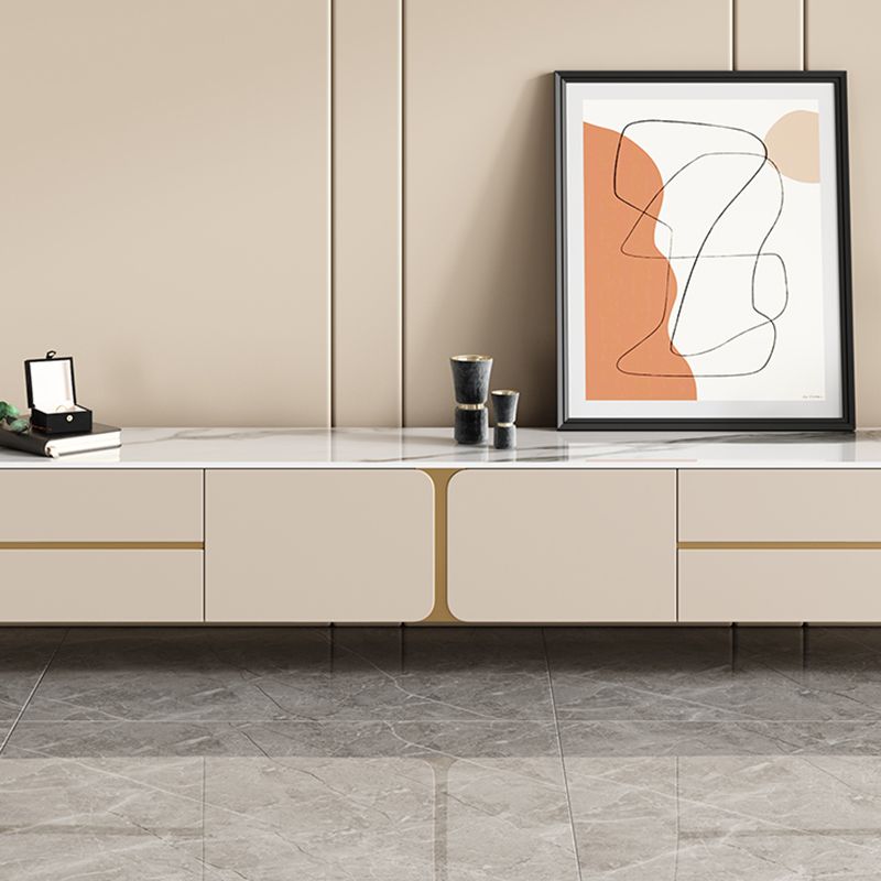 Contemporary TV Console Stone Media Console Enclosed Storage Console with Drawer Clearhalo 'furn' 'furn_tv_stands_entertainment_centers' 'Furniture' 'Living Room Furniture' 'TV Stands & Entertainment Centers' 'TV Stands & Media Storage Furniture' 'tv_stands_entertainment_centers' 1200x1200_4473634a-a7f5-48ba-8c29-93b03cd90155